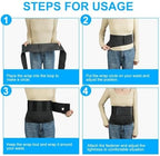 Lumbar Support Belt Back Support Back Brace Waist Trainer Trimmer Sauna Sweat Belt Tummy Wrap Weight Loss Body Shaper Tummy Black