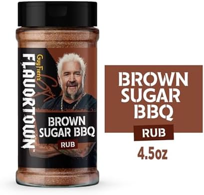 Guy Fieri's Flavortown Brown Sugar BBQ Dry Rub - Grill Seasoning For Chicken, Ribs, Steak, & Pork, Great for Smoking & Grilling Meats, Sweet & Smoky Flavor - 4.5 oz (Pack of 1)