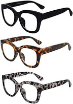 AMOMOMA Retro Oversized Reading Glasses for Women Blue Light Blocking Computer Readers Spring hinge AM6003