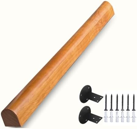 Wooden Handrails, 1-20ft Non-Slip Staircase Handrail, for Home Garden Corridor Lofts Kindergarten Guardrail Decking Railings, Wall Mounted Barrier-Free Staircase Grab Bar for Elderly (Size : 2ft)