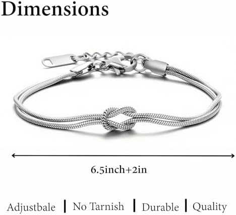 Matching Couple Bracelets – Infinity Promise Love Knot BFF Bracelets for Women & Men, Hypoallergenic Non-Tarnish Friendship Jewelry, Bestie Gifts, Forever Relationship Jewelry for Her/Him
