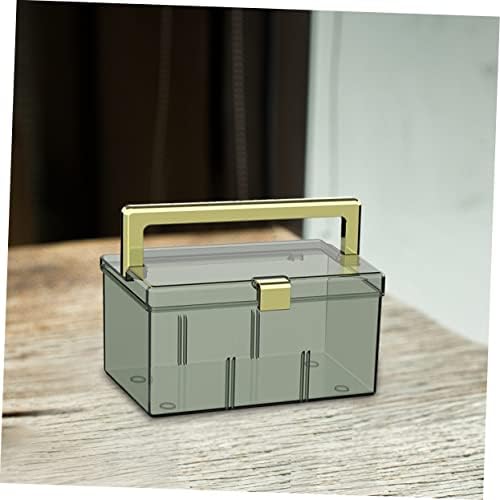 COLLBATH Portable Transparent Household Medicine Storage Box with Handle Versatile Organizer for Medications First Aid and Items Durable Pet Material with Compartmented Design
