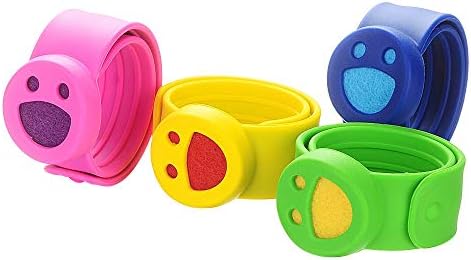 Kids Essential Oil Diffuser Bracelets Kit,4-pack Eco-friendly Silicone Wristbands,with 20 Felt Refill Pads,Aromatherapy Slap Bracelets for Girls Boys Women