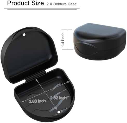 Retainer Case Denture Case: BVN Orthodontic Dental Case, Slim Braces Case, Mouth Guard Case, Denture Box, Teeth Aligner Case, Night Guard Case Container Storage Holder Black