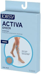 JOBST ACTIVA Sheer 8-15 mmHg Compression Socks Thigh High Closed Toe