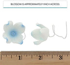 Global Sugar Art Hydrangea Blossom Sugar Cake Flowers, White with Blue - Wired- 36 Count by Chef Alan Tetreault