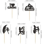 Ercadio 30 Pack Climbing Cupcake Toppers Black Glitter Climbing Cupcake Picks Gym Theme Baby Shower Birthday Party Cake Decorations Supplies