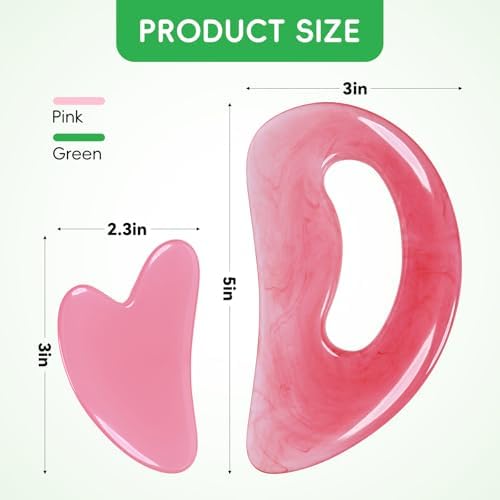 FDKJEJC Body Gua Sha Tool Cellulite Guasha Tool for Body Body Massage Tools (Natural Resin) Lymphatic Drainage Tool Guasha Tool for Face，Back, Legs, Women's Body Shaping Tools (Pink)