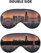 SSIMOO Los Angeles Skyline Print Ultra-Soft Light-Blocking Eye Mask,for Optimal Comfort and Restful Sleep, Black