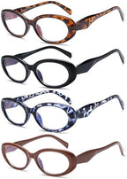 EYEURL Reading Glasses for women Oval Blue Light Blocking Glasses Computer Readers for Women Anti-Glare/UV Rays Eyeglasses with Spring Hinges 1.50