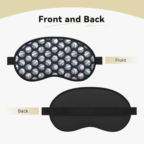 Baseball Softball Ball 2 Print Sleep Mask, Eye Mask for Sleeping with Elastic Strap Soft Blackout Travel Eye Cover Zero Pressure Night Blindfold for Women Men