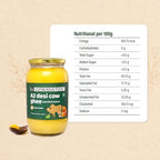 Conscious Food A2 Desi Cow Ghee - 33.814 Fl Oz (1L), Clarified Butter - 100% Pure and Premium, Cultured Ghee, Natural, Grass Fed Indian Cow, Non-GMO