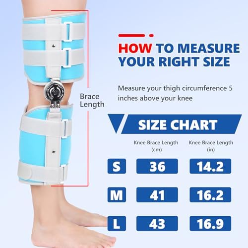 Kids Hinged Knee Brace Children Toddler Knee Immobilizer with Side Stabilizers Pediatric Medical ROM Post Op Knee Brace for Knee Pain Arthritis ACL PCL MCL Meniscus Tear Injuries (Small)