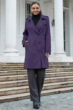 Betusline Women's Double Breasted Waterproof Trench Coat Classic Lapel Overcoat with Belt