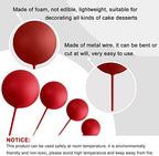ASTARON 32 Pcs Ball Cake Topper Decorations Mini Balloons Cake Topper Sticks Foam Balls Cake Picks for Graduation Wedding Party Birthday Cake Decorating (Red Black)