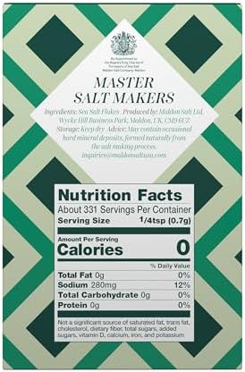 Maldon Salt, Sea Salt Flakes, 8.5 oz (240 g), Kosher, Natural, Unique Gourmet Pyramid Shaped Salt Flakes, Perfect for a Wide Range of Dishes, Hand-Harvested for Four Generations (Packaging May vary)