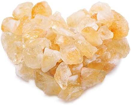 Jovivi Bulk Natural Citrine Healing Crystals Rough Stone Large 1" Raw Rock Crystals for Tumbling, Cabbing, Decoration, Wire Wrapping, Wicca & Reiki - 0.5 lb