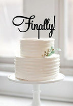 Finally Cake Topper-Engagement Wedding Anniversary Decoration Cake Topper Black
