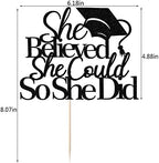 She Believed She Could So She Did Cake Topper,2026 Graduation Cake Topper,Cake Decorations for Girls,2026 High School/College/University Graduation (black)