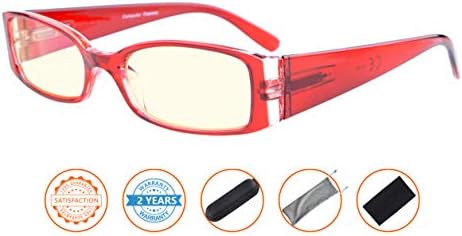 Computer Glasses for Women with Yellow Blue Light Filter Lens Reading Eyeglasses