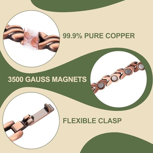 MagEnergy Copper Ankle Bracelet for Women, Christian Magnetic Anklets with 3500 Gauss Magnets, Adjustable Biblical Cross Anklet, Jewelry Gift
