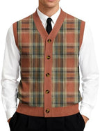 Men's Button Down Sweater Vest Lightweight Knitted V-Neck Sleeveless Cardigans Knitwear
