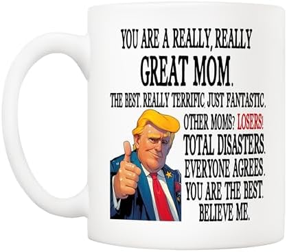 5Aup Funny You Are a Really Really Great Mom Inspirational Coffee Mug - Best Mother's Day Gift with Encouraging Quote - Ceramic Tea Cup for Super Moms 11 Oz