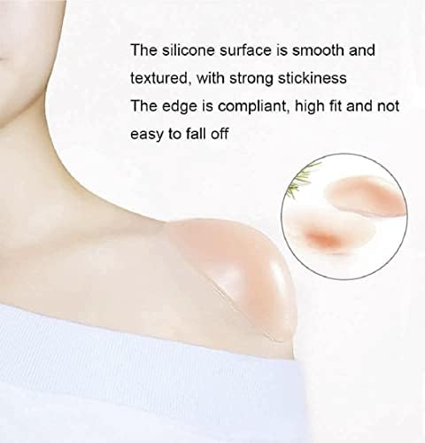 Silicone Shoulder Pads for Womens Clothing, Anti-Slip Shoulder Push-Up Pads Invisible Breathable Enhancer Reusable (2 Pairs (Transparent & Skin)