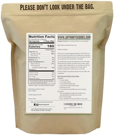 Anthony's Organic Cacao Cocoa Nibs, 2 lb