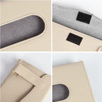 Tyenaza Car Tissue Holder, PU Leather Space Saving Odorless Easy to Clean Sun Visor Napkin Dispenser(Khaki)
