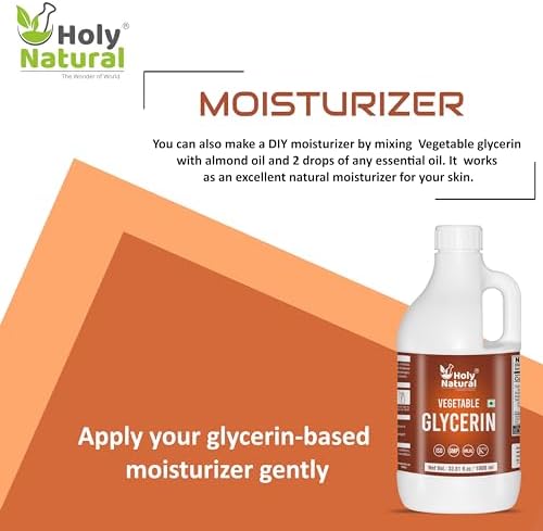 Vegetable Glycerin 33.81 Fl.oz (1000ml) l Vegetable Glycerin, Non-GMO, Kosher, Food Grade/Cosmetic Grade, For Baking and Mix in flavour as a vehicles