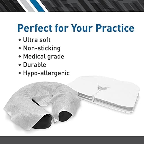 BodyMed Disposable Face Cradle Covers - 2 Pack of 100 Sheets - Medical-Grade, Ultra Soft, Luxurious, Non-Sticking Massage Face Covers/Headrest Covers for Massage Tables & Massage Chairs