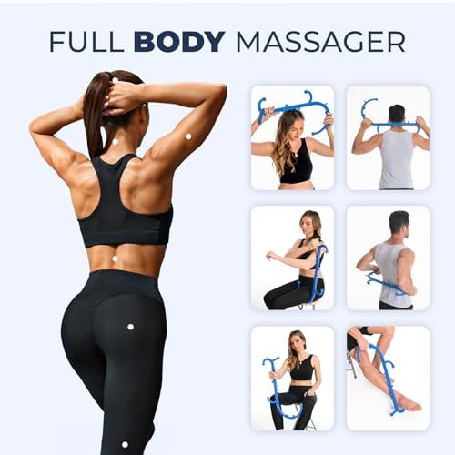 Ranarose Deep Tissue Back & Neck Massager - Back Massager Stick for Pain Relief, Muscle Knot Remover, Trigger Point Massage Tool for Full Body, Shoulders, Legs - Pressure Point Massage Tool (Blue)
