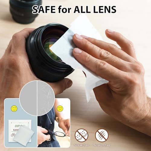 200 Count Lens Wipes for Eyeglasses, Eye Glasses Cleaner Wipes Pre-moistened Individually Wrapped Sracth-Free Streak-Free Eyeglasses Cleaning for Sunglass, Camera Lens, Goggles