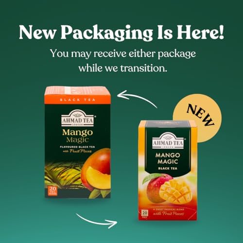 Ahmad Tea Mango Magic Black Tea, 20-Count Boxes (Pack of 6)