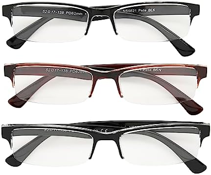 Foster Grant mens Pete Rectangular Reading Glasses
