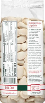 Camellia Brand Dried Large Lima Beans – Premium White Butter Beans for Southern Cooking, Soups, Stews & Casseroles – Non-GMO, Gluten-Free, Vegan, Vegetarian, High Protein, High Fiber, 1 Pound (Pack of 2)