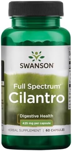 Swanson Full Spectrum Cilantro (Coriander) Herbal Digestive and Antioxidant Supplement for Wellness-Conscious Adults - 425 mg (60 Capsules)