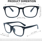 3 Pack Reading Glasses for Women Men Full Lens Readers PC Frame Fixed Hinge One Power Eyewear, Black + Brown Tortoiseshell + Pea Color, +2.50