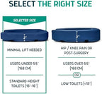 Lunderg Padded Toilet Seat Riser for Seniors - Adds 2 inches. Universal Fit - FIRM Raised Toilet Seat Cushion with High-Density Foam for Enhanced Comfort & Elevation. Post-Surgery Must have (Blue)
