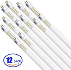 Konideke F54T5/865/HO 54 Watt 46 Inch T5 Fluorescent Tube Light Bulb, T5 54W Grow Light, 6500K Daylight, 5000 Lumens, High Output, G5 Bi-Pin Base, 12 Pack