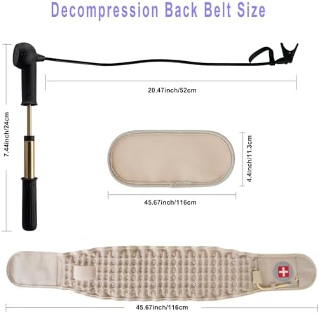 Decompression Back Belt,Spinal Air Traction Belt for Lower Back Pain Relief, Back Support & Lumbar Traction,One Size for 29 inches to 49 inches Waists