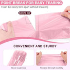 5 Rolls Small Trash Garbage Bags, 2.6 Gallon Strengthen Trash Bags, Durable Plastic Bags for Kitchen Office Home Bedroom Garden Waste Bin, Fit 10 Liter Trash-Can-Liners, 100 Count (Pink)