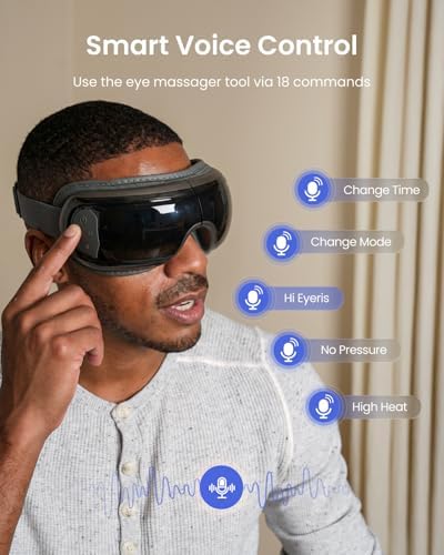 RENPHO Eyeris 3 Eye Massager with Heat and Cooling Voice Control, FSA Eligible HSA, Mothers Day Birthday Gifts for Women Men Him Her, Migraine Relief Eye Mask for Migraines, Eye Care Reduce Dry Eyes
