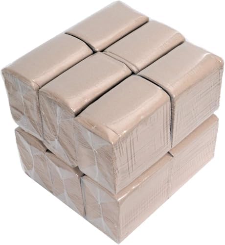 Daxwell Dispenser Napkins, 1 Ply, 1/2 Fold, 6.5" x 8", Kraft, D10002057 (Case of 6,000; 12 Packs of 500)