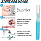 RAZOKO Interdental Brush, Flossing Head,Easy Use Tooth Cleaning Tool (1Pack(2mm/2.3mm/2.5mm/3mm)-88pcs)