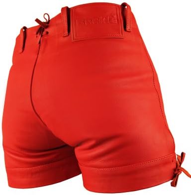 Bockle® Red Bavarian Oktoberfest Lederhose Men Leather Shorts Hot Pants