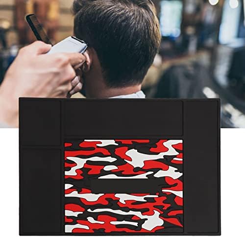 HURRISE Barber Mats, Countertop Workstation Mat for from Hair Cutting Tools and Accessories, Silicone Non Slip Salon Barber Station Organizer Pad Flexible Mat Place Barber Tools