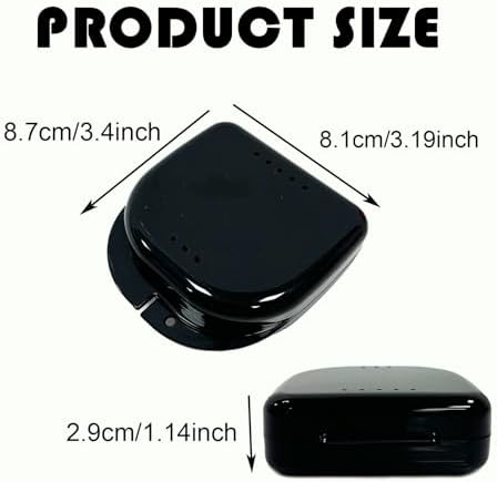 10 Pack Retainer Case,Dental Retainer Box with Vent Holes,Multicolor Storage Container for Aligner Mouth Guard Denture Box (Black)