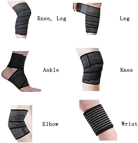 Extra Long Elastic Knee Wrap Compression Bandage Brace Support for Legs, Plantar Fasciitis, Stabilising Ligaments, Joint Pain, Squat, Basketball, Running, Tennis, Soccer, Football